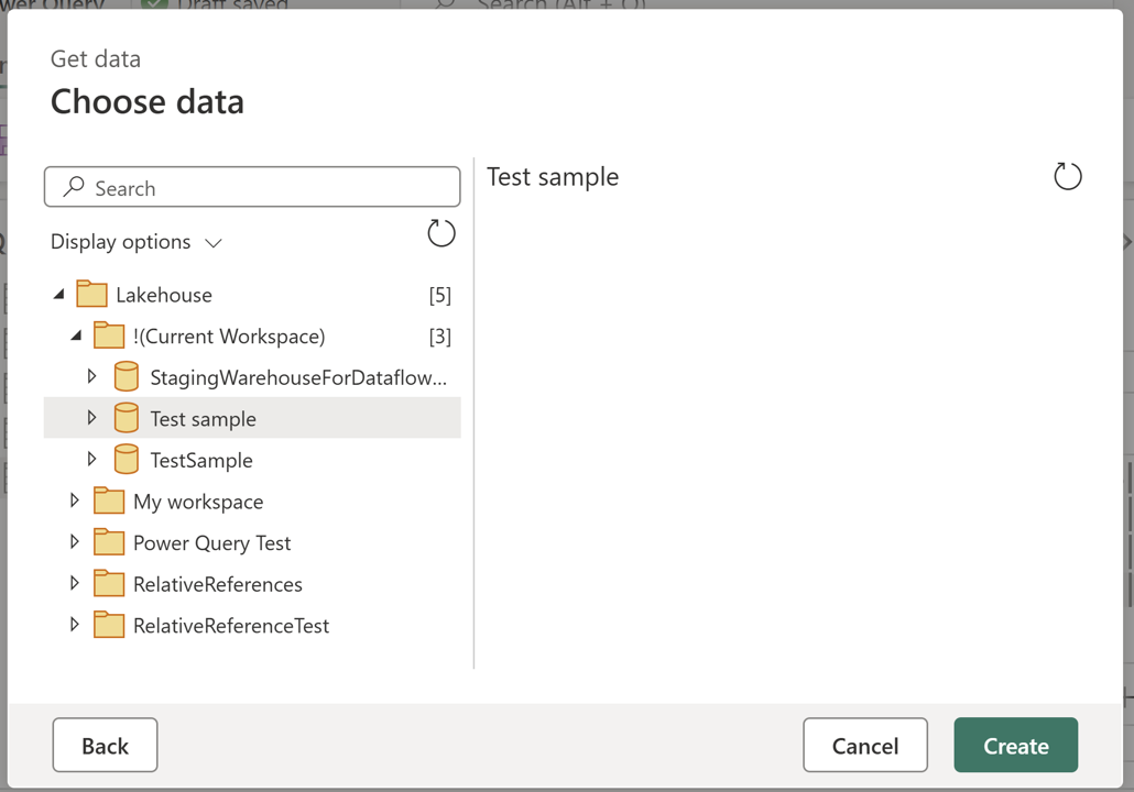 (현재 작업 영역) 노드의 스크린샷 ! Lakehouse 커넥터에서