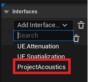 MetaSounds의 Project Acoustics 인터페이스