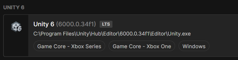 두 추가 기능이 모두 설치된 편집기 Unity 6 버전