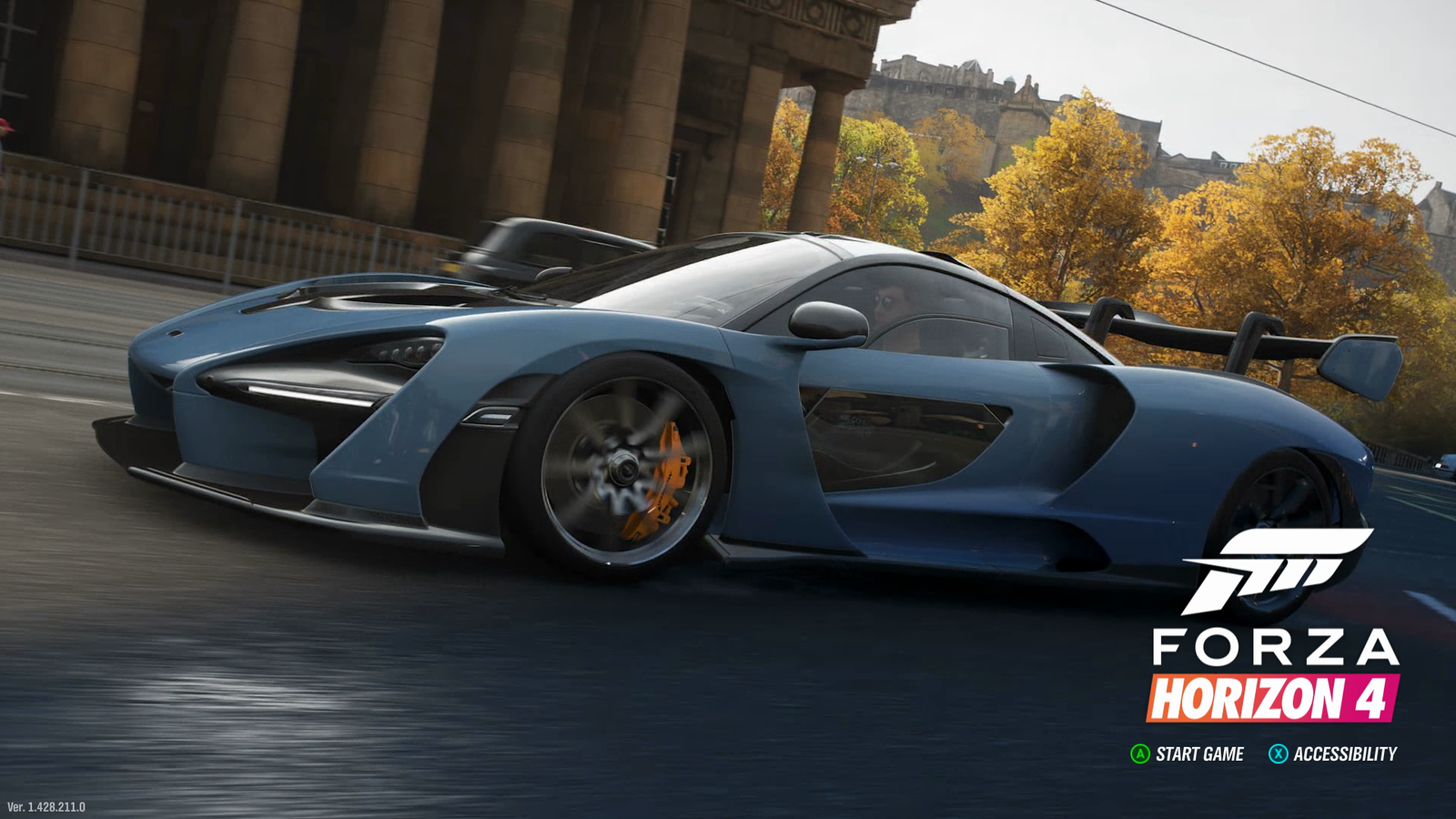 Forza Horizon 4의 타이틀 화면 스크린샷입니다. 