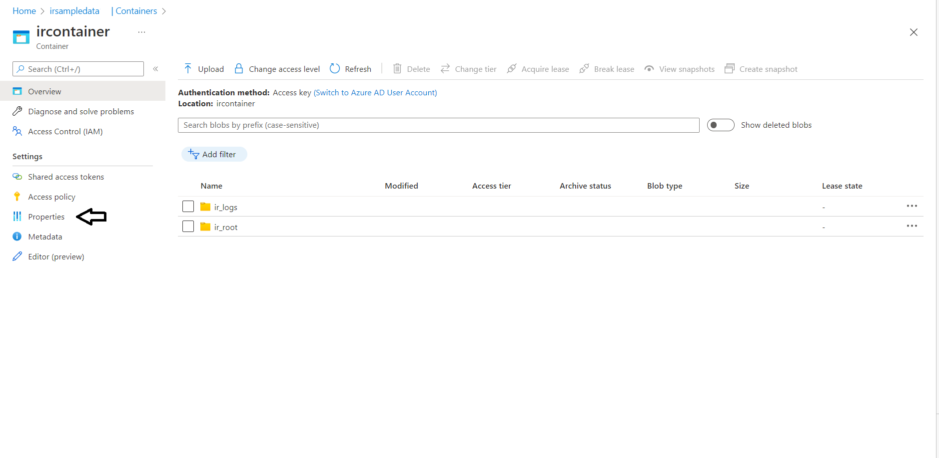 Click properties in the left menu. Click properties in the left menu.