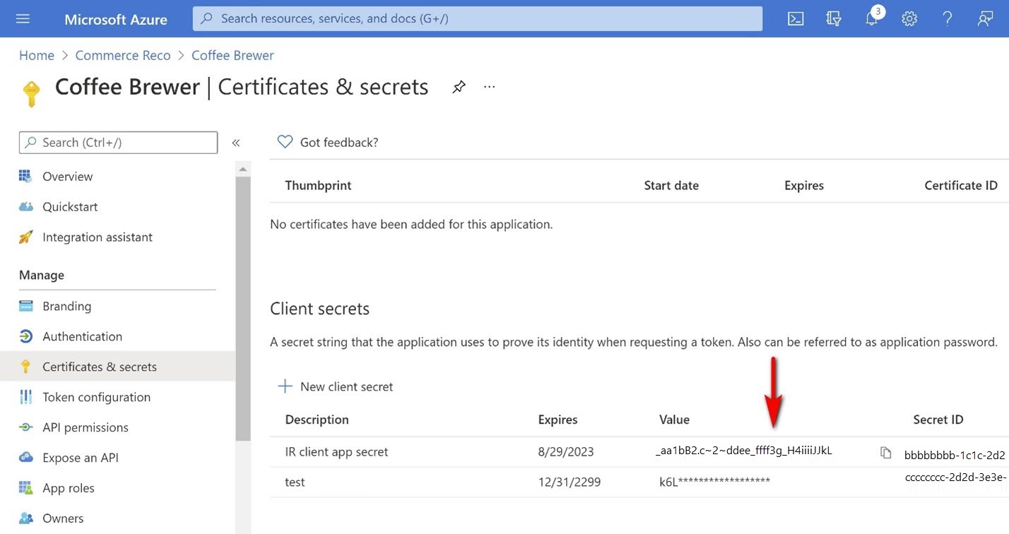 Copy your application secret Copy your application secret.