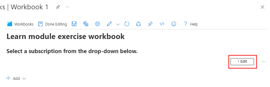 Screenshot that shows the edit button from a section of a workbook.