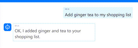 사용자가 에이전트에게 쇼핑 목록에 생강차를 추가하도록 요청하지만 에이전트가 생강과 차를 대신 잘못 추가하는 스크린샷.