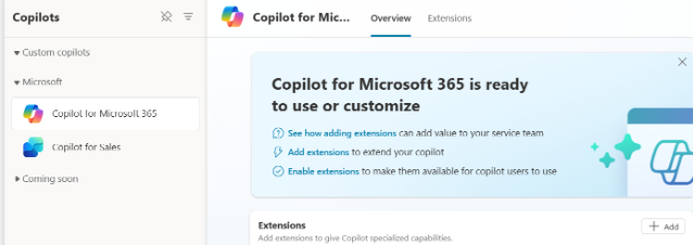 Microsoft 365용 Copilot 보기