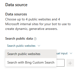 공개 데이터를 검색하거나 생성형 응답을 위해 Bing Custom Search를 사용합니다 - Microsoft Copilot ...