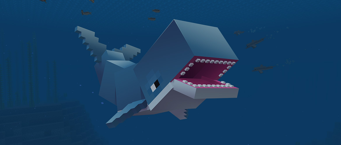모델링 패키지에서 생성되는 파란색 고래의 이미지.