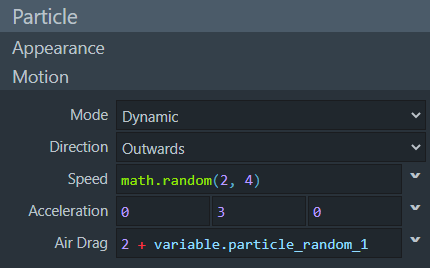 Snowstorm에서의 입자 움직임