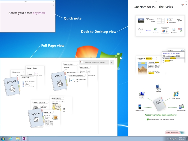 OneNote window views OneNote window views