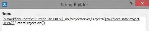 Building the CreateProjectSite endpoint URI Building the CreateProjectSite endpoint URI
