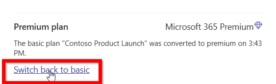 프로젝트 세부 정보에 있는 다운그레이드 트리거 링크의 스크린샷
