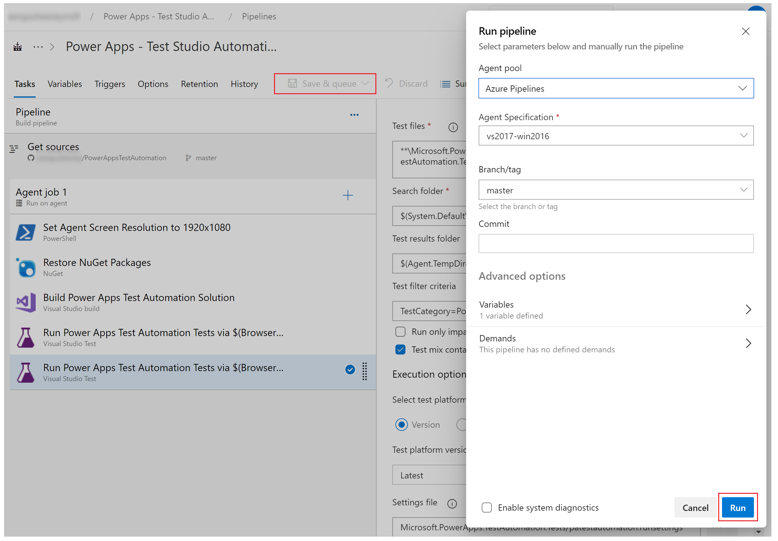 작업 실행 작업 실행