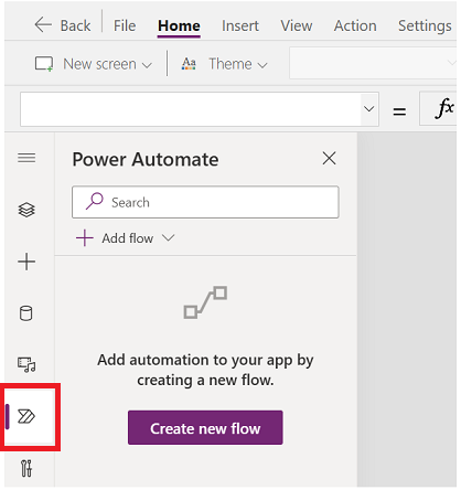 왼쪽 창에서 Power Automate 옵션을 강조 표시한 스크린샷.