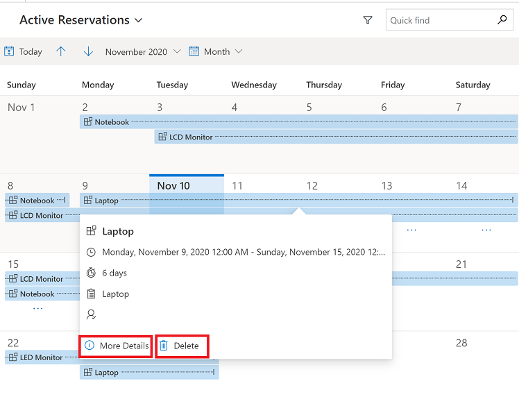 일정 항목의 세부 정보입니다.