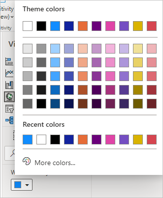 Screenshot shows colors you can select to change the color, including Theme colors and Recent colors.