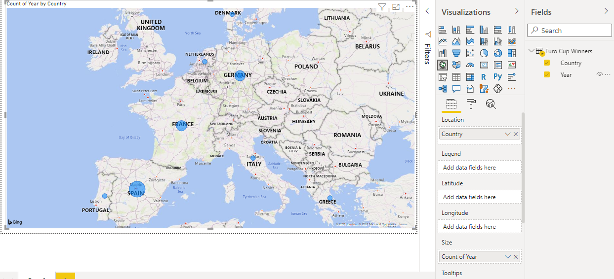 연도 수를 거품 크기로 끌어서 낸 결과를 보여주는 스크린샷