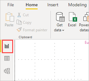 스크린샷은 Power BI Desktop 보고서 창을 보여 줍니다.