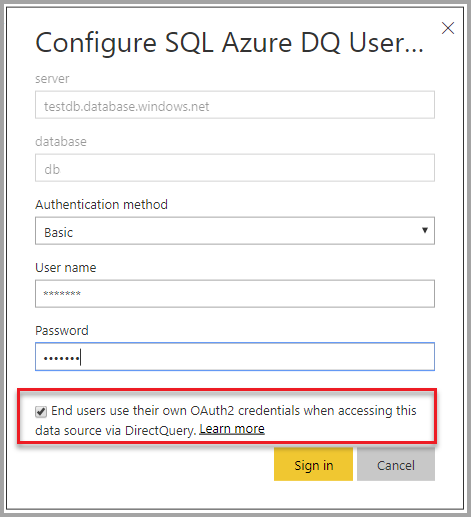 Azure SQL Server 구성 스크린샷