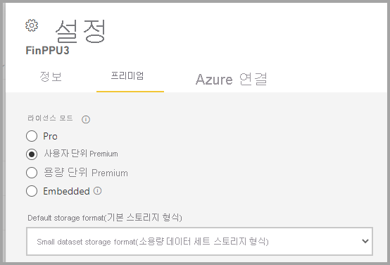 Using the Workspace pane to assign a workspace to a Premium capacity