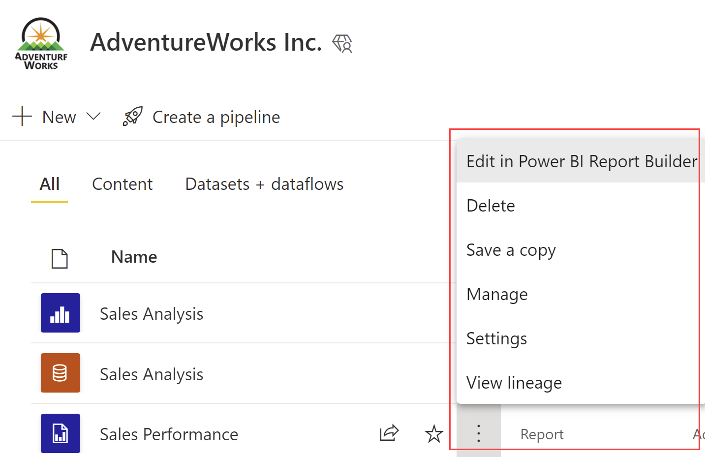 보고서 작성기를 사용하여 Power Bi 서비스에서 페이지를 매긴 보고서 편집 Power Bi Microsoft Learn 3146