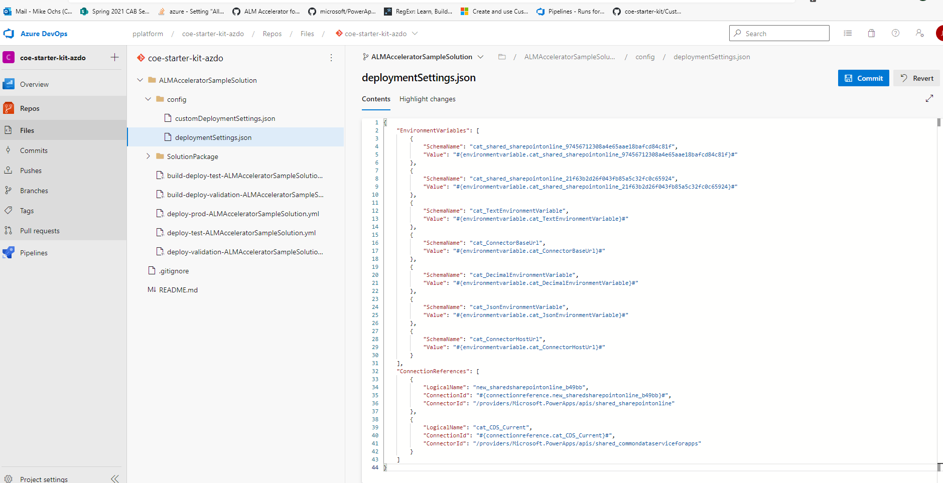 config 폴더 구조의 스크린샷.