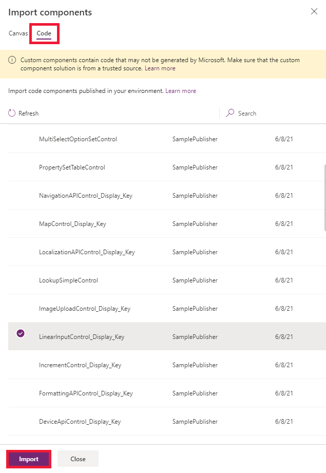 Import a component Import a component.