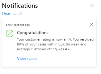 App notification with a single action App notification with a single action.