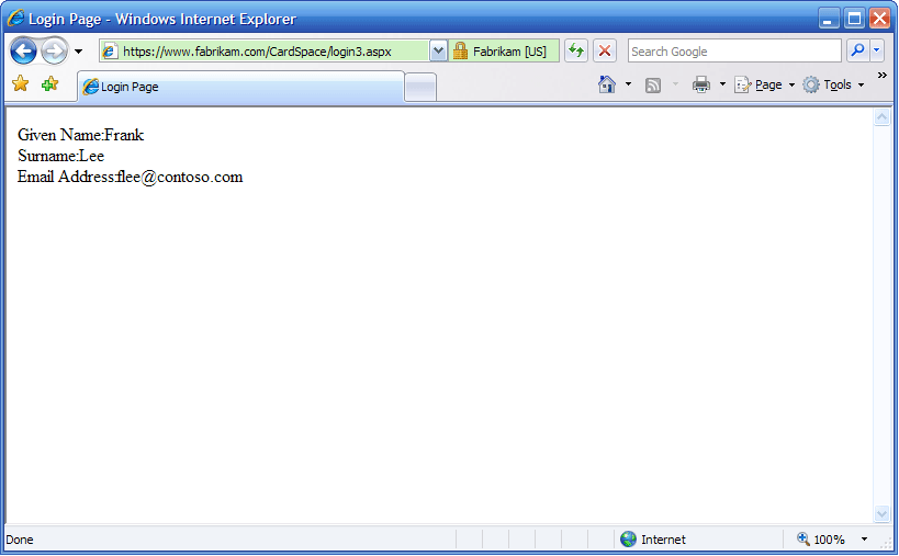 Internet Explorer 7.0에서 Windows CardSpace 사용