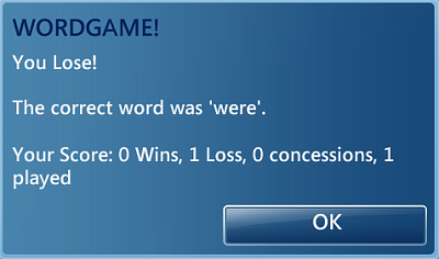 WordGame 샘플 스크린 샷