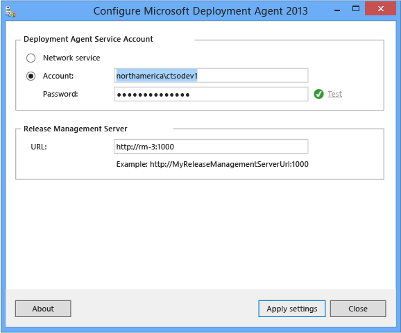 Microsoft Deployment Agent 구성