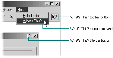 Different methods of accessing What's This? mode