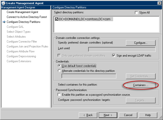 Config 디렉터리 파티션 페이지 컨테이너 단추