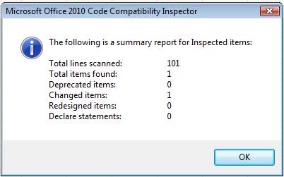 Code Compatibility Inspector Summary