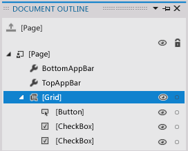 xaml_editor_doc_outline Document Outline window