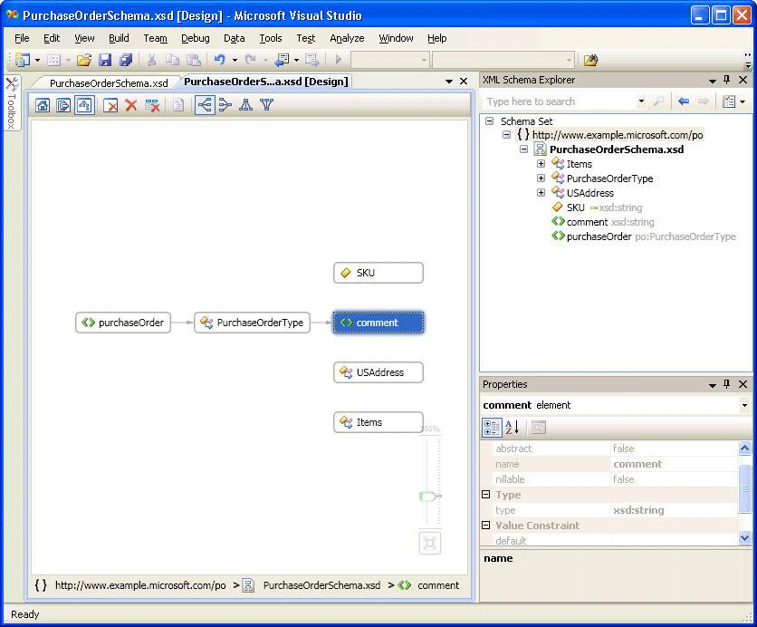 XSDDesigner_GraphView XML Schema Designer Graph View
