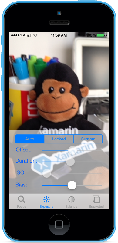 카메라가 노출을 조정하면 슬라이더가 자동으로 이동합니다.