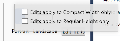The bottom toolbar being used to vary an interface by size class The bottom toolbar being used to vary an interface by size class