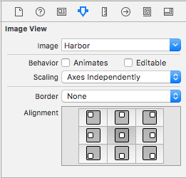 Xcode의 인터페이스 작성기에서 이미지 집합 선택