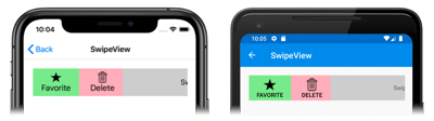 SwipeView 살짝 밀기 항목 iOS 및 Android의 SwipeView 살짝 밀기 항목 스크린샷
