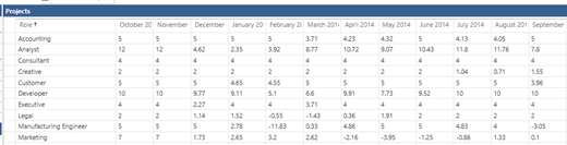 샘플 적자 및 잉여 보고서.