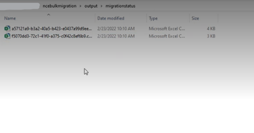 Check migration status file output example