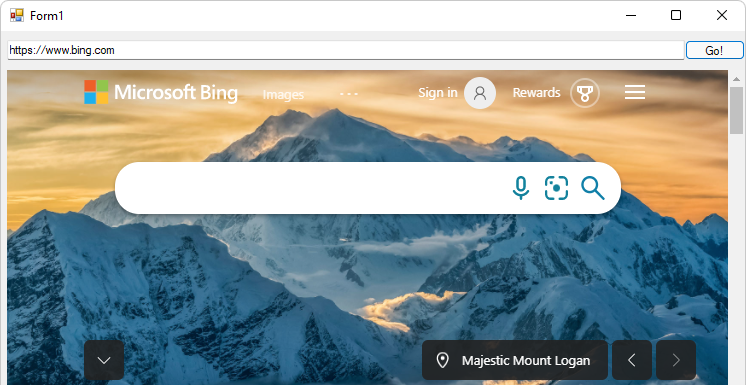 The running app from the finished WinForms tutorial