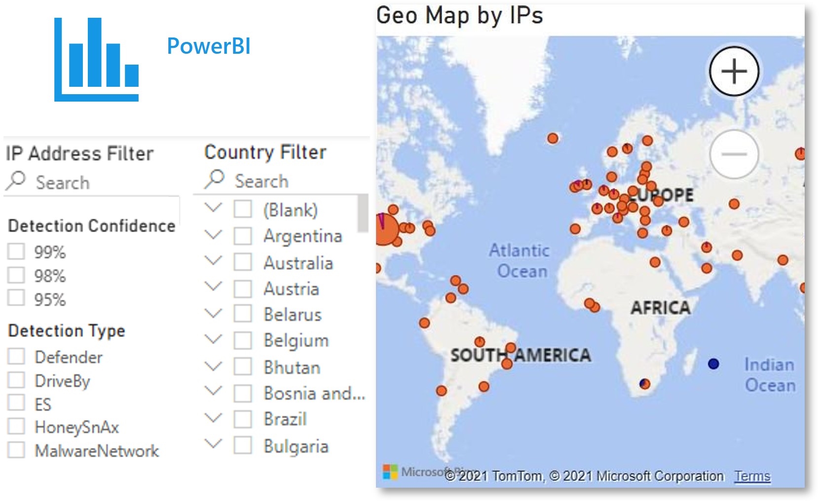 IP의 지역 지도