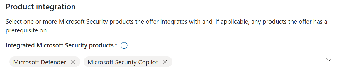 Microsoft Defender 및 Microsoft Security Copilot 추가된 통합 Microsoft Security 제품 옵션의 스크린샷
