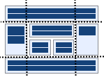 header, footer, 4 columns