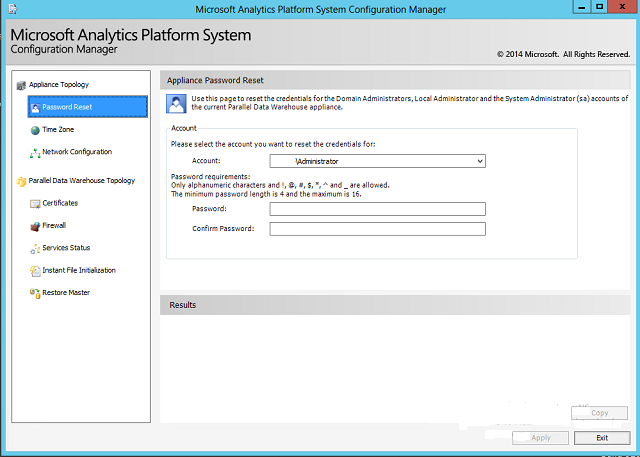 SQL Server DWConfig Password