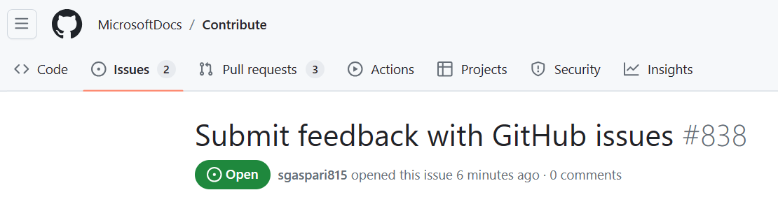 Screenshot of the GitHub issues tab in a GitHub repo.