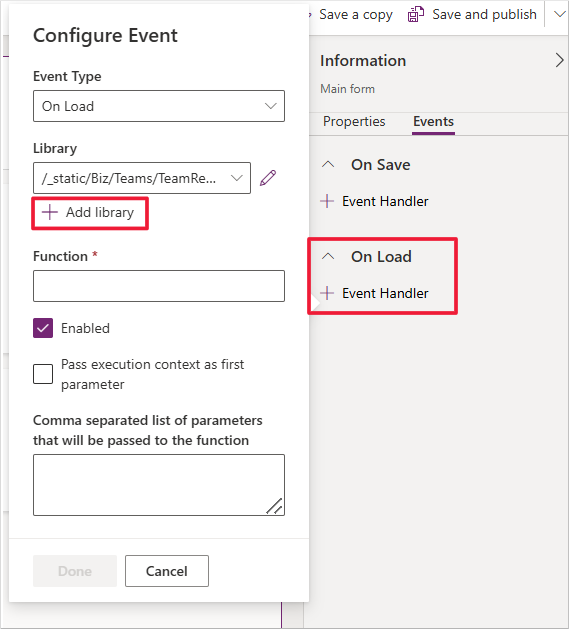 Screenshot of the add new library to form button.