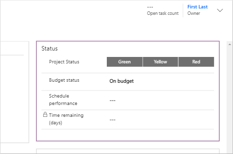 Screenshot of the status section.