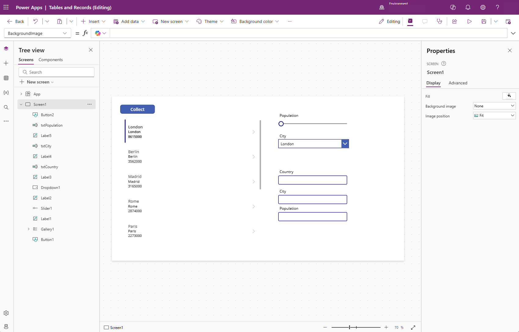 Screenshot of text inputs and new labels.